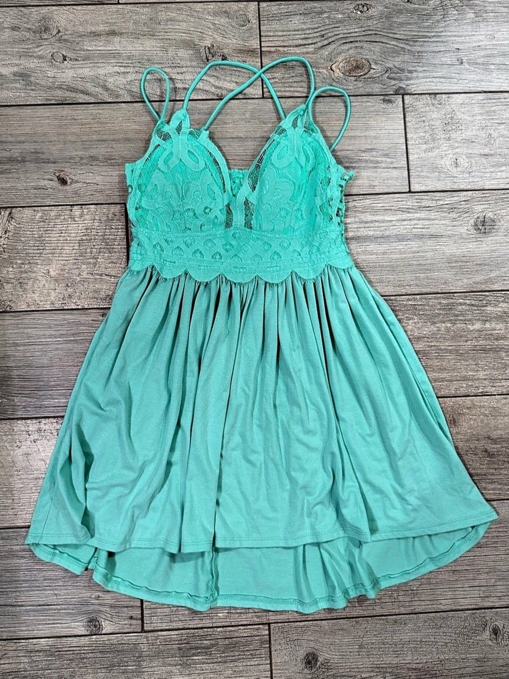 Zenana Crochet Lace Ruffle Cami Dress Mini Dress